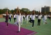 पोलीस मुख्यालय चंद्रपूर २१ जून आंतरराष्ट्रीय योग दिन साजरा